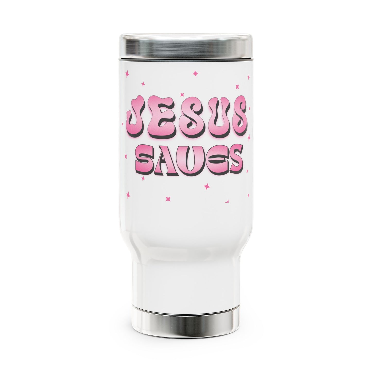 "JESUS SAVES" STAINLESS STEAL CUP