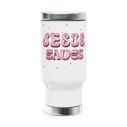 "JESUS SAVES" STAINLESS STEAL CUP