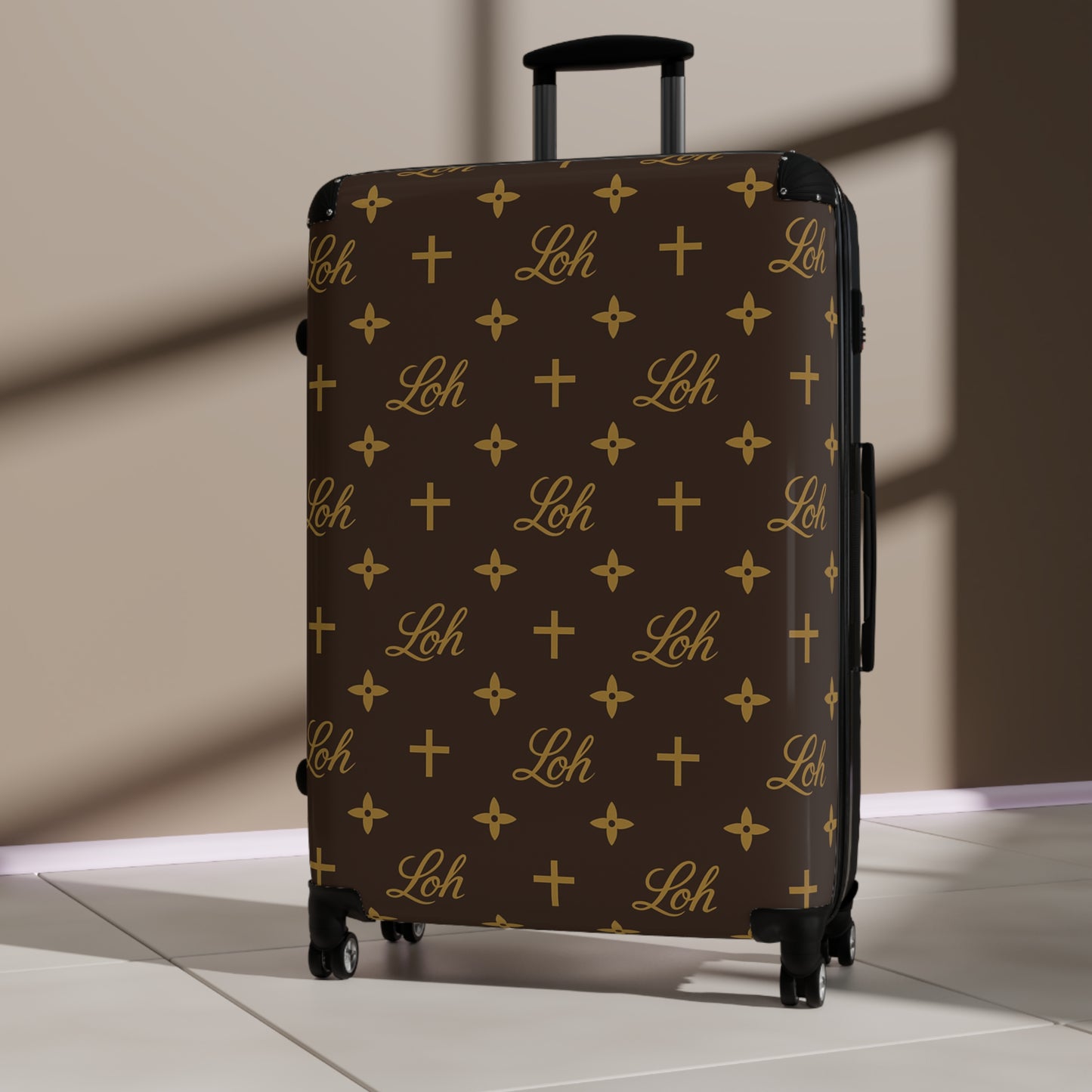 LEAN ON HIM MONOGRAM ROLLING SUITCASE